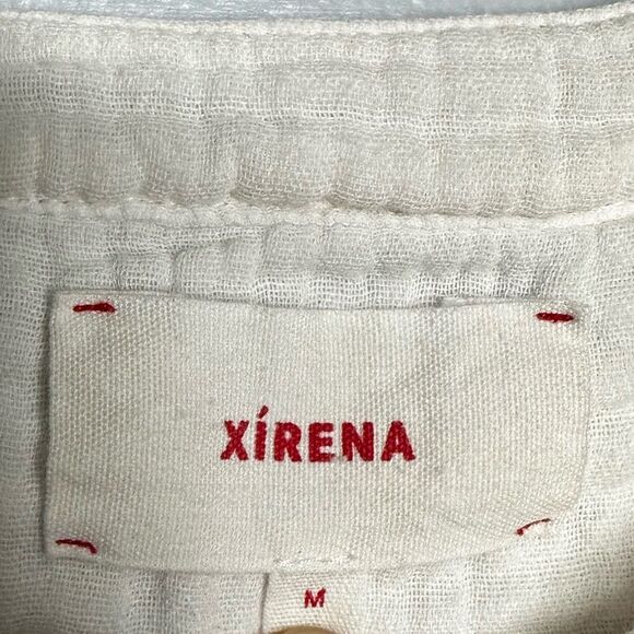 Xirena Shirt Lark Top Cotton Gauze Muslin Button Down White Wash XS Boho - Picture 4 of 6